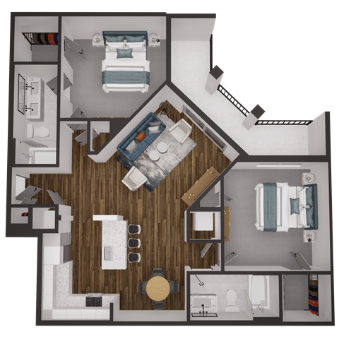 a floor plan of a 2 bedroom apartment